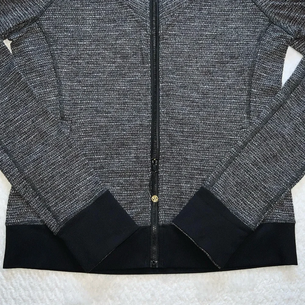 Lululemon Be Present Jacket Coco Pique Black Funnel Cowl Neck - Picture 4 of 9